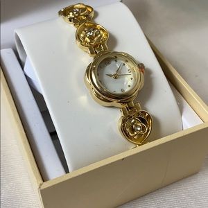 New Charter club heart-flower watch